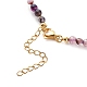 Teardrop Pendant Necklace with Round Beaded Chains NJEW-JN03921-7