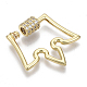 Brass Micro Pave Clear Cubic Zirconia Screw Carabiner Lock Charms ZIRC-T013-04G-NF-3