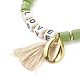 Mot amour perles bracelet extensible pour fille femmes BJEW-JB07208-02-4