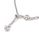 Collar de cadenas de trigo de plata de ley 925 chapada en rodio para mujer STER-I021-02A-P-3