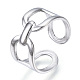 304 anello a polsino aperto ovale in acciaio inossidabile RJEW-N040-14-1
