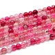 Chapelets de perles rondes à facettes en agate naturelle teintée G-P098-M-2