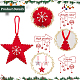 CRASPIRE 6Pcs 3 Colors Star with Snowflake Felt Fabric Pendant Christmas Hanging Ornament Christmas Tree Pendant Pentagram Decor Decoration Xmas Felt Crafts for Party Accessory HJEW-CP0001-09-4