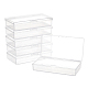 BENECREAT 6Pcs Clear Plastic Box Container 12.5x5.5x2.5cm Rectangle Storage Organizer with Hinged Lid for Beads CON-BC0006-54-1