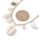 Collana con bavaglino con conchiglie a spirale naturali e perle di vetro NJEW-JN04591-5