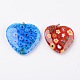 Heart Handmade Millefiori Glass Pendants LK-L004-08-2