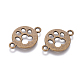 Tibetan Style Flat Round with Dog  Paw Print Alloy Links connectors X-TIBE-Q045-04AB-NR-2