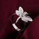Dragonfly Brass Cubic Zirconia Finger Rings For Women RJEW-BB12019-6-4