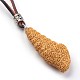 Adjustable Synthetic Lava Rock Pendant Necklaces NJEW-P237-A01-2
