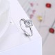 Adjustable 925 Sterling Silver Cubic Zirconia Finger Rings RJEW-BB20777-6-5