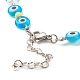 Bracelets de cheville perlés au chalumeau faits à la main mauvais œil pour femmes AJEW-AN00477-5