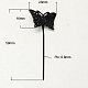 鉄のかんざしヘアスティックパーツ  真鍮の蝶トレイ付き  ニッケルフリー  ガンメタ色  58mm IFIN-I010-B-NF-3
