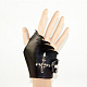 頭蓋骨の手袋と右側パンクレザークロス  ブラック  125x110mm AJEW-O016-A01R-2