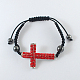 Fashion Sideways Cross Bracelets BJEW-R143-3-1