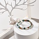 Natural Moss Agate Nuggets Beads Stretch Bracelet BJEW-JB07144-02-2