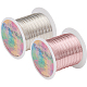 Fingerinspire 2 rollos 2 colores alambre redondo de cobre para manualidades alambre de cobre para abalorios CWIR-FG0001-03A-1