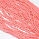 Rose corail naturel teints chapelets de perles rondes CORA-Q025-3mm-03-1
