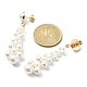 Orecchini pendenti a bottone con perle di conchiglia e perline a goccia EJEW-TA00241-3