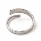 304 прямоугольное открытое манжетное кольцо из нержавеющей стали для женщин RJEW-B027-02P-3