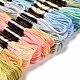 18 かせ 18 色 6 層ポリエステル刺繍糸  クロスステッチの糸  セグメント染めのグラデーションカラー  ミックスカラー  0.5mm  約8.75ヤード（8m）/かせ  18色  1 かせ/色  18 かせ/セット OCOR-M009-01C-01-2