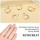 BENECREAT 100PCS Gold Leverback Earring Findings 2 Size 304 Stainless Steel Leverback Earring Hooks for DIY Earring Jewelry Making STAS-BC0002-51-3