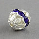 Round Brass Glass Rhinestone Beads KK-S130A-M-3