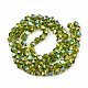 Electroplate Transparent Glass Beads Strands EGLA-T019-06M-2