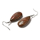 Boucles d'oreilles pendantes en forme de larme avec pierres précieuses mélangées naturelles EJEW-E296-06P-A-3