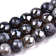 Galvanisieren natürliche Achat Perlen Stränge G-T131-55-25-1