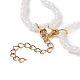 Collar de doble capa con colgante de perlas de concha redonda y semilla de vidrio para mujer NJEW-JN03944-6