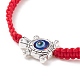 Resin Evil Eye & Alloy Braided Bead Bracelet BJEW-JB08494-01-4