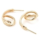 Brass Spiral Stud Earrings EJEW-K264-09G-2