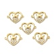 Brass Micro Pave Clear Cubic Zirconia Connector Charms KK-E068-VB350-3