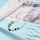 Halskette mit Perlenanhänger aus natürlichen gemischten Edelsteinen und Glaslotus NJEW-JN03888-2
