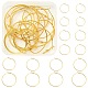 16 個 4 サイズ真鍮フープピアスパーツ  バスケットボールの妻のためのDIYの材料はピアスフープ  ゴールドカラー  30~45x1.2mm  4pcs /サイズ KK-YW0001-95-1