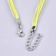 Waxed Cord and Organza Ribbon Necklace Making NCOR-T002-110-3
