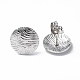 304 Stainless Steel Textured Flat Round Stud Earrings for Women EJEW-F300-02P-2