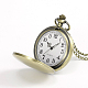 Relojes redondos planos de bolsillo de cuarzo de aleación WACH-N039-04AB-A-4
