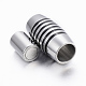 Smooth 304 Stainless Steel Magnetic Clasps with Glue-in Ends STAS-H402-57P-6mm-2