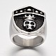 Fashionable Retro Men's 316 Stainless Steel Wide Band Finger Rings RJEW-J066-06-22mm-2