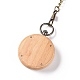 Reloj de bolsillo de bambú con cadena de latón y clips WACH-D017-B02-AB-3