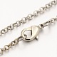 Long Rolo Chain Brass Mouse Cage Pendant Necklaces NJEW-D233-07-3