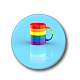 Pin de solapa de hojalata redondo plano del orgullo del color del arco iris GUQI-PW0001-034I-1