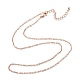 Brass Cable Chain Necklaces NJEW-K123-05RG-2