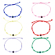 Fibloom 6 шт. 6 цвета набор браслетов из смолы сглаза из плетеных бусин BJEW-FI0001-32-1