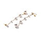 Orecchini pendenti a catena lunga con perle di plastica rotondi STAS-D179-05G-2