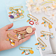CHGCRAFT 7Pcs 7Styles Easter Safety Pin Brooch Easter Egg Rabbit Carrot Alloy Enamel Charms Safety Pin Brooch Gold Plated Iron Lapel Pins for Jewelry Accessories Easter Party Decoration JEWB-CA0001-22-4