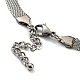 304 Halskette mit Kreuzanhänger aus Edelstahl und Glas NJEW-G115-02P-4