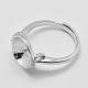 Adjustable 925 Sterling Silver Ring Components STER-K038-026P-3