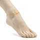 Natural Dyed Malaysia Jade Link Anklets for Women AJEW-AN00474-02-3